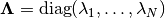 \boldsymbol{\Lambda} = \textup{diag}(\lambda_1, \dotsc, \lambda_N)