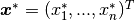 \boldsymbol{x}^*=(x_1^*,...,x_n^*)^T