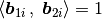 \langle\boldsymbol{b}_{1i}\,
,\:\boldsymbol{b}_{2i}\rangle = 1