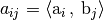 a_{ij} = \langle \mathrm{a}_i\,,\: \mathrm{b}_j\rangle
